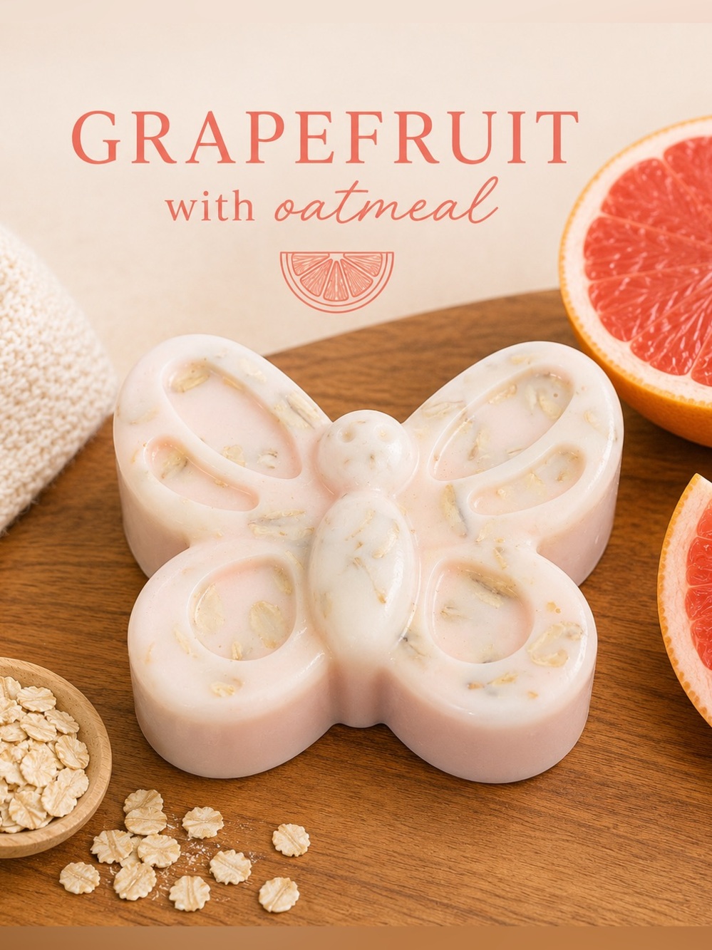 Grapefruit Goats Milk Soap w/ Oatmeal, Handcrafted